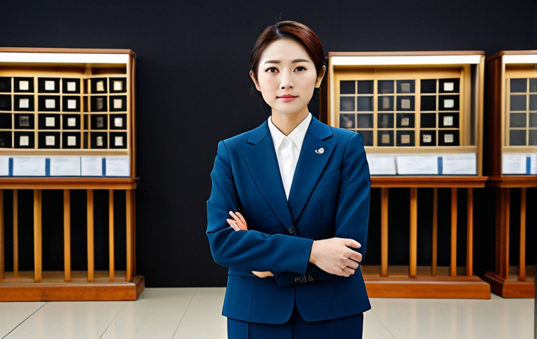 **

"A professional Japanese businesswoman in a modest business suit, standing confidently in a modern auction house. Fully clothed, appropriate attire, safe for work. Natural pose, perfect anatomy, high quality, professional photography. Background includes subtle auction details like display cases and bidding paddles. Family-friendly."

**