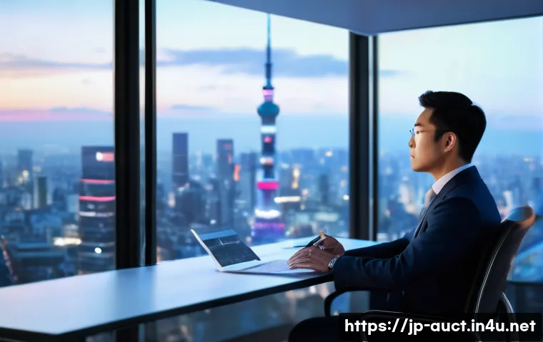 경매사 실기시험에서 발생할 수 있는 문제 해결 - **Prompt:** A focused Japanese real estate professional (male, mid-30s to 40s) in a modern business ...