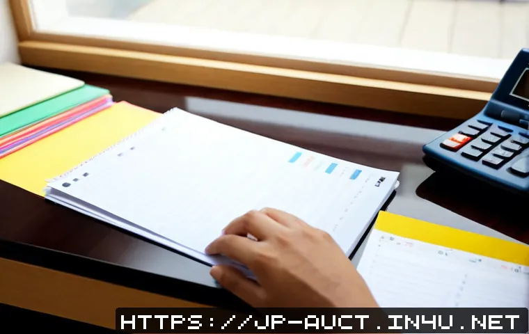 경매사 시험 준비 중 놓치기 쉬운 부분 - Photorealistic Japanese exam candidate at a tidy home study desk, carefully reviewing a stack of bla...
